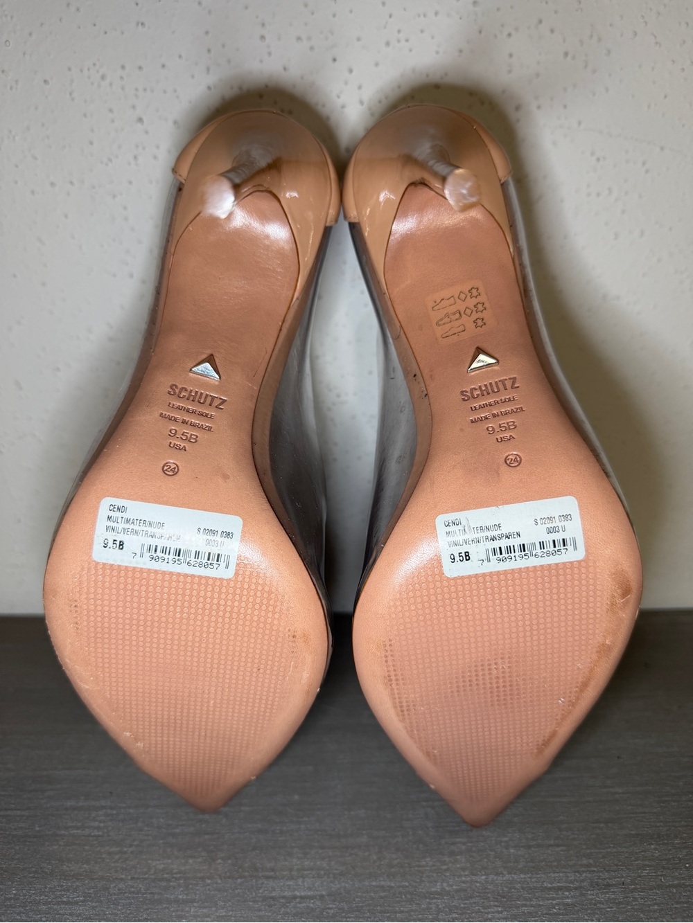 EUC Schutz Cendi Pump Size 9.5B Honey Beige Vinyl Patent Leather Made In Brazil - Picture 6 of 6